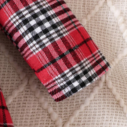 Baby Girl Long Sleeve Red Plaid Dress