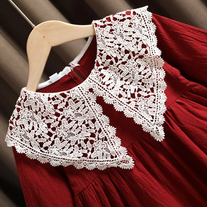 Elegant Lace Long Sleeve Dress for Baby Girls