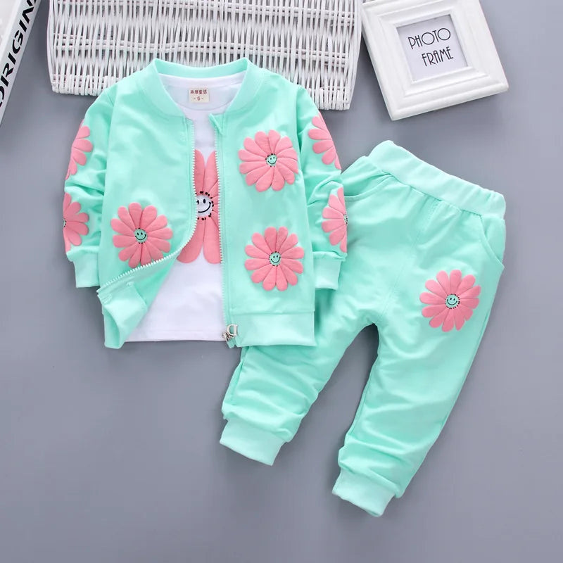 Baby Girls' Floral Cotton Outfit Set