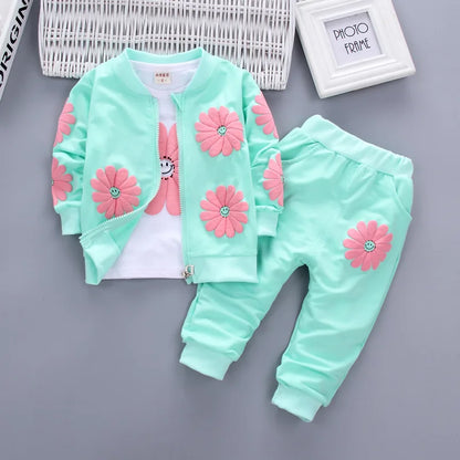 Baby Girls' Floral Cotton Outfit Set