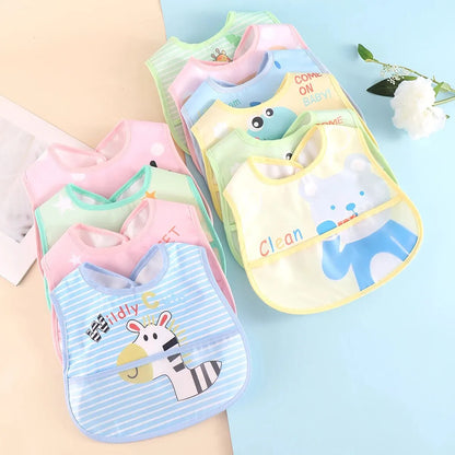 Random 5pcs Cartoon Animals Waterproof Bibs