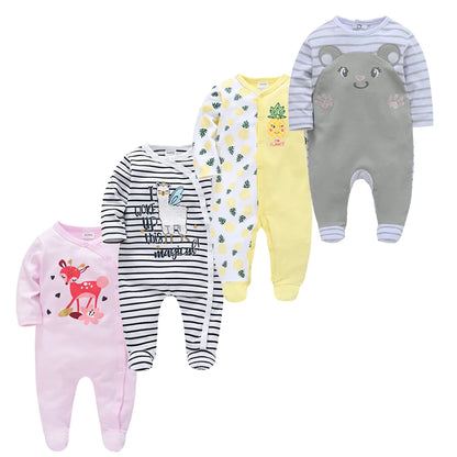 4 Pcs Cotton Newborn Jumpsuit