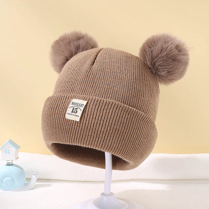 Cozy Knitted Pompom Beanie for Newborns