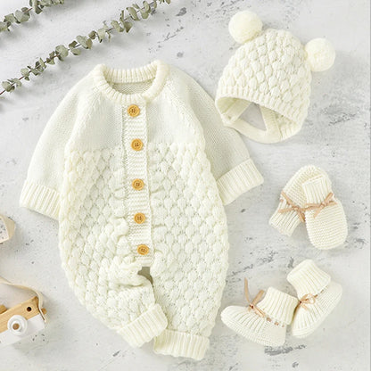 Cozy Knitted Baby Romper Set