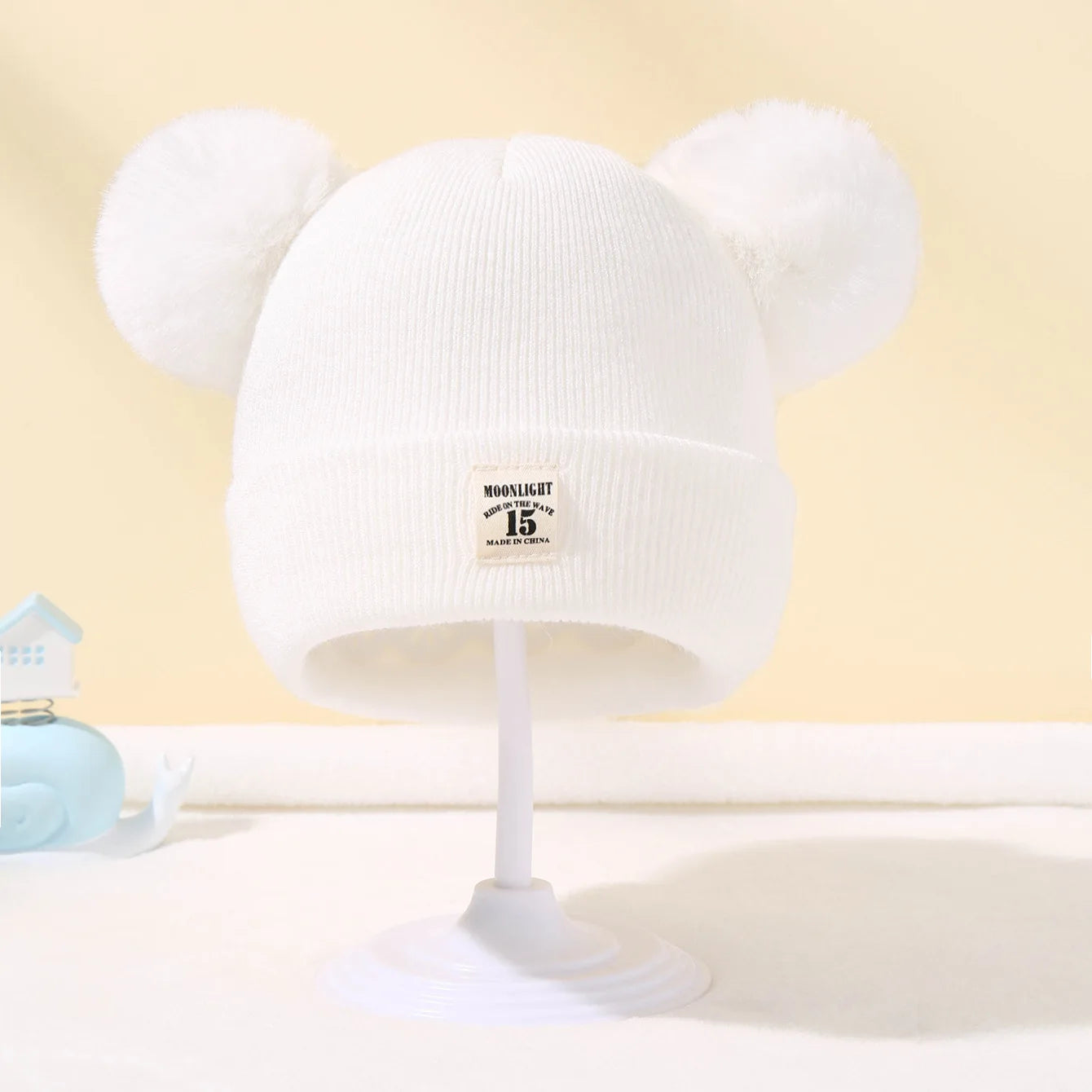 Cozy Knitted Pompom Beanie for Newborns