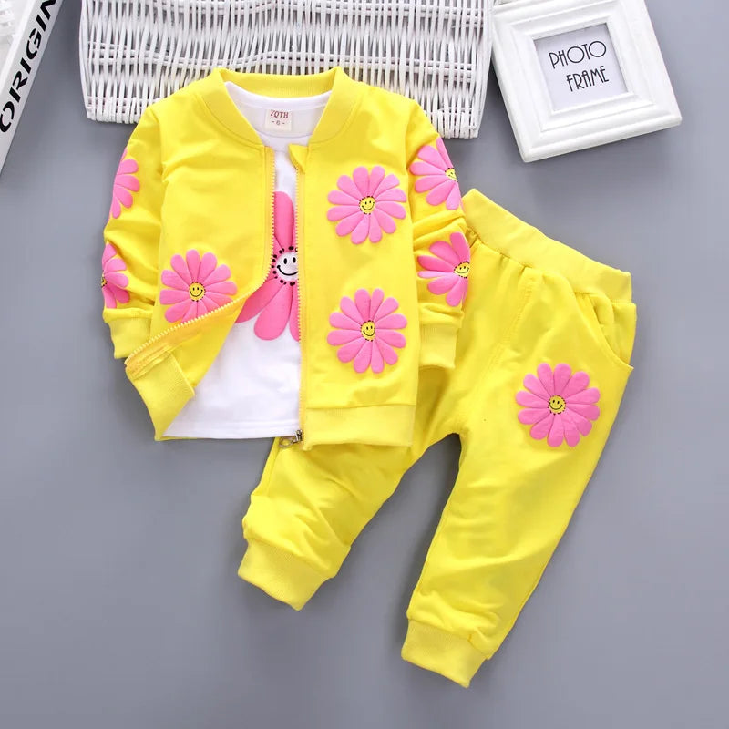 Baby Girls' Floral Cotton Outfit Set