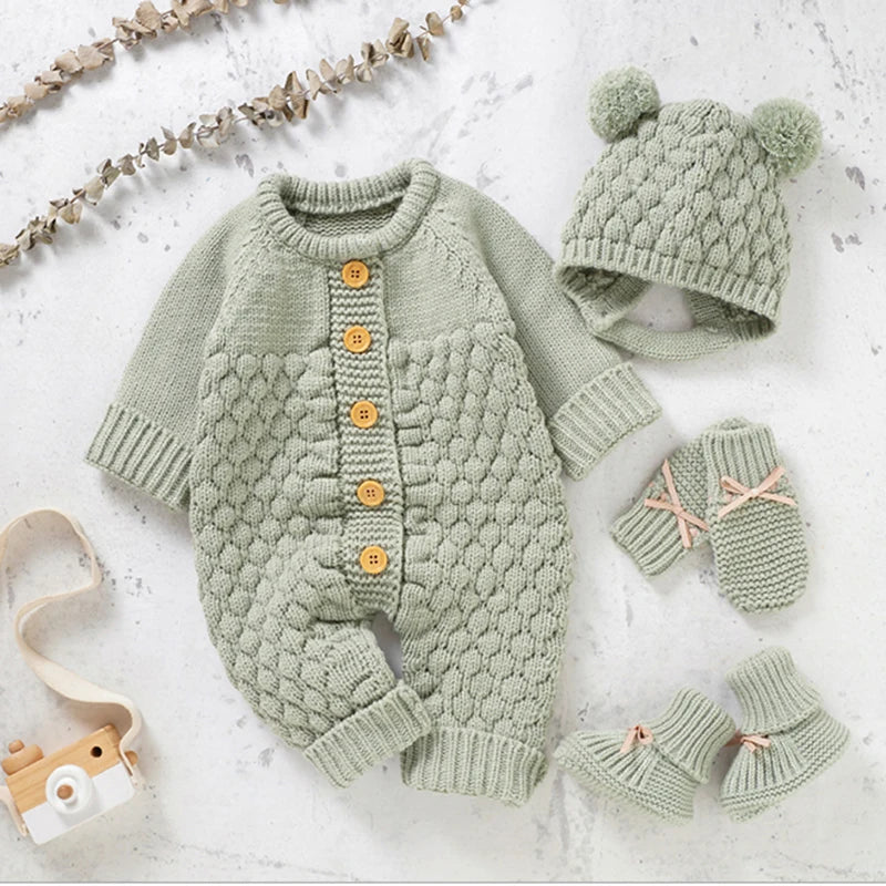 Cozy Knitted Baby Romper Set