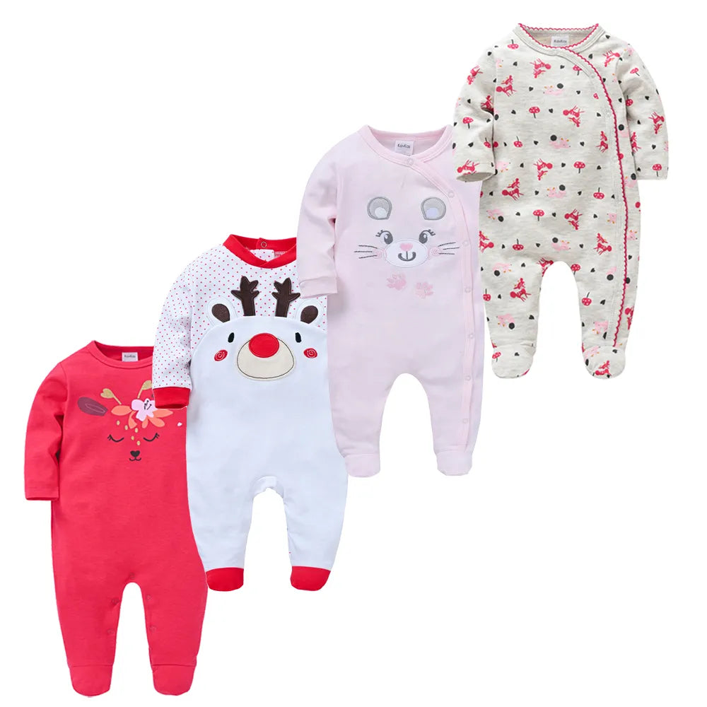 4 Pcs Cotton Newborn Jumpsuit