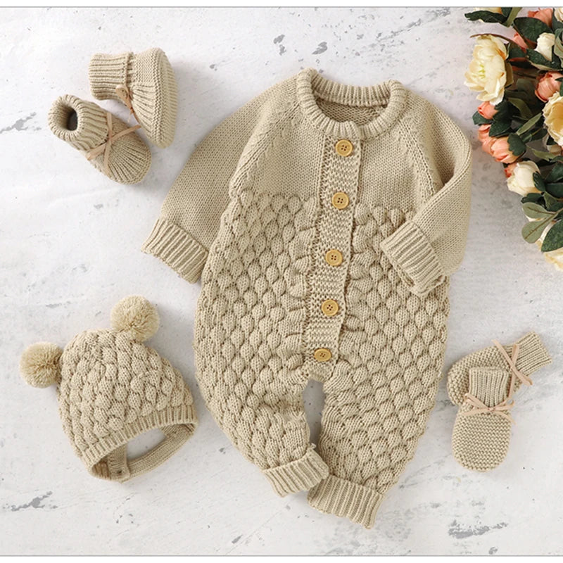 Cozy Knitted Baby Romper Set