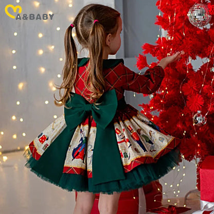 Christmas Red Tulle Bow Tutu Dress for Girls