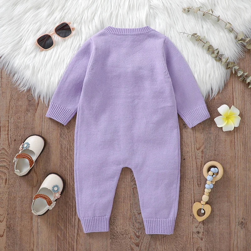 Cozy and Cute: 3D Floral Baby Romper