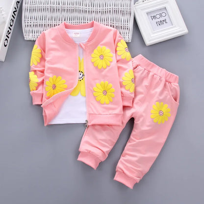 Baby Girls' Floral Cotton Outfit Set