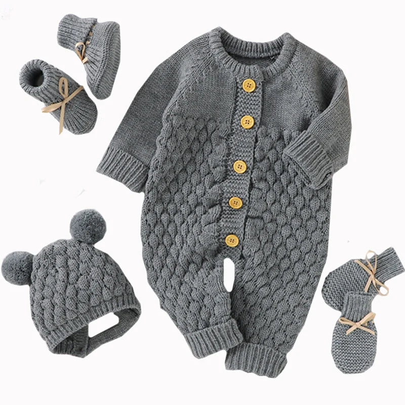 Cozy Knitted Baby Romper Set