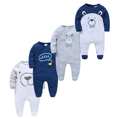 4 Pcs Cotton Newborn Jumpsuit