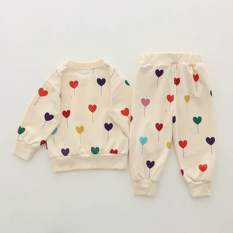 Adorable 2-Piece Infant Set: Love Balloon Full Print