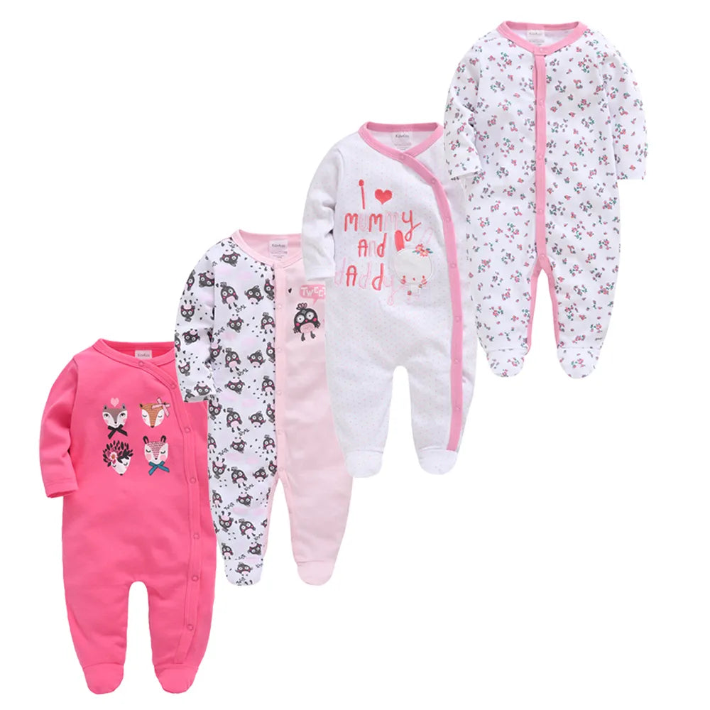 4 Pcs Cotton Newborn Jumpsuit