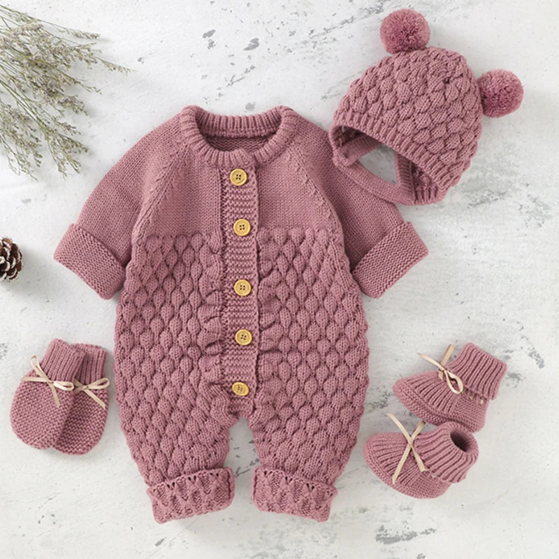 Cozy Knitted Baby Romper Set