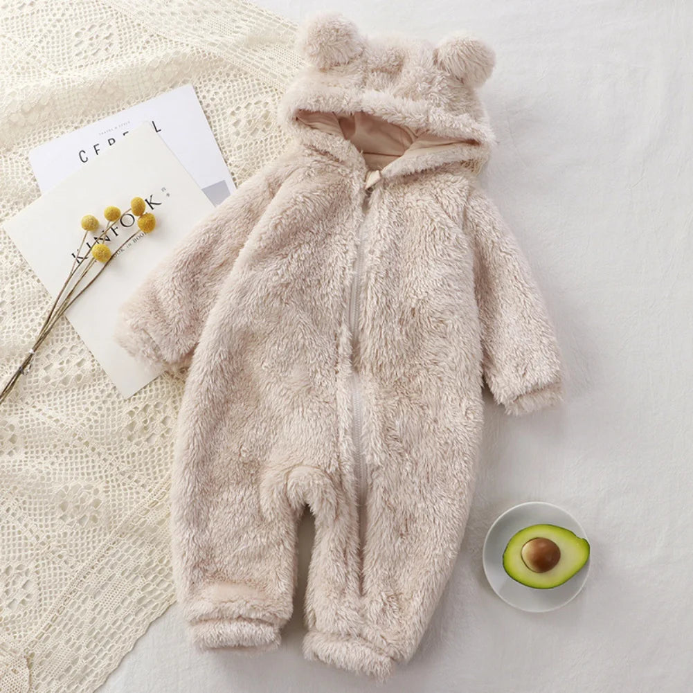 Fleece Romper with Bear Ears for Baby