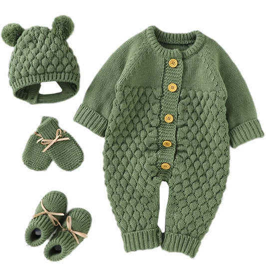 Cozy Knitted Baby Romper Set