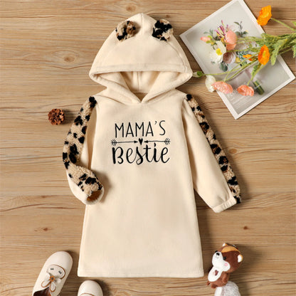 Adorable Toddler Girl Hooded Sweatshirt Dress