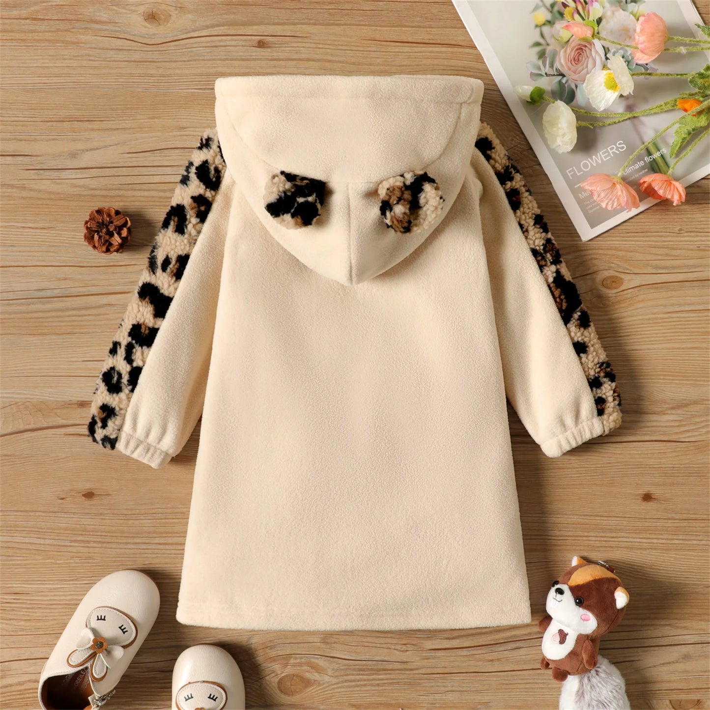 Adorable Toddler Girl Hooded Sweatshirt Dress