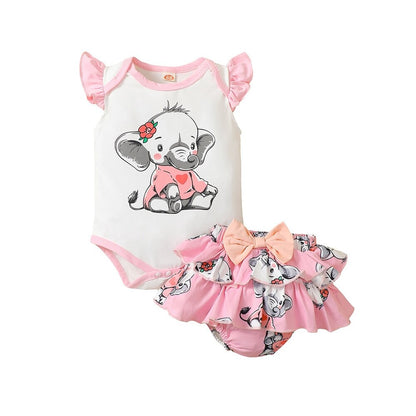 Cute Elephant Bodysuit Set