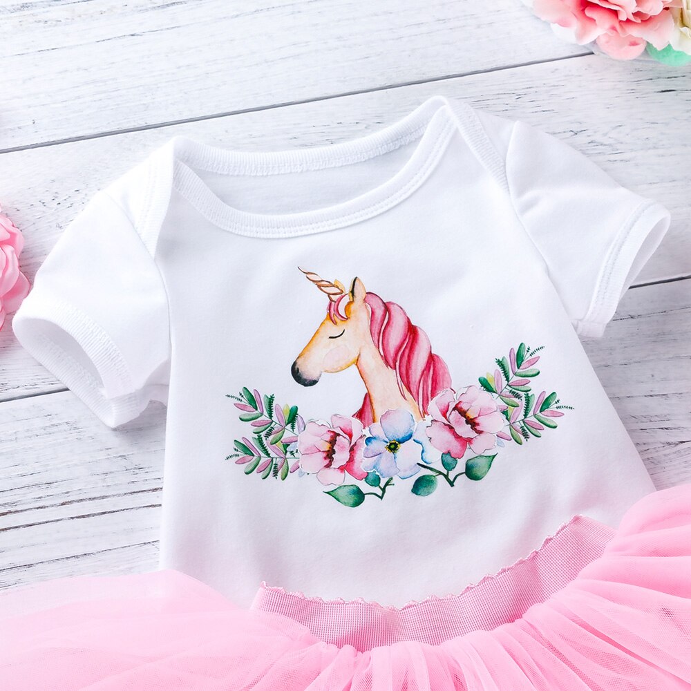 Newborn Cotton Unicorn Dress Set