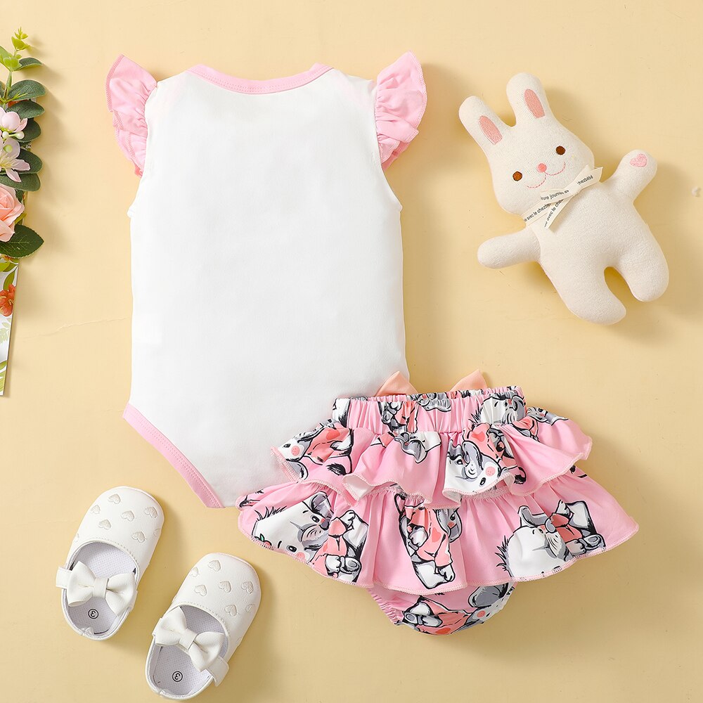 Cute Elephant Bodysuit Set